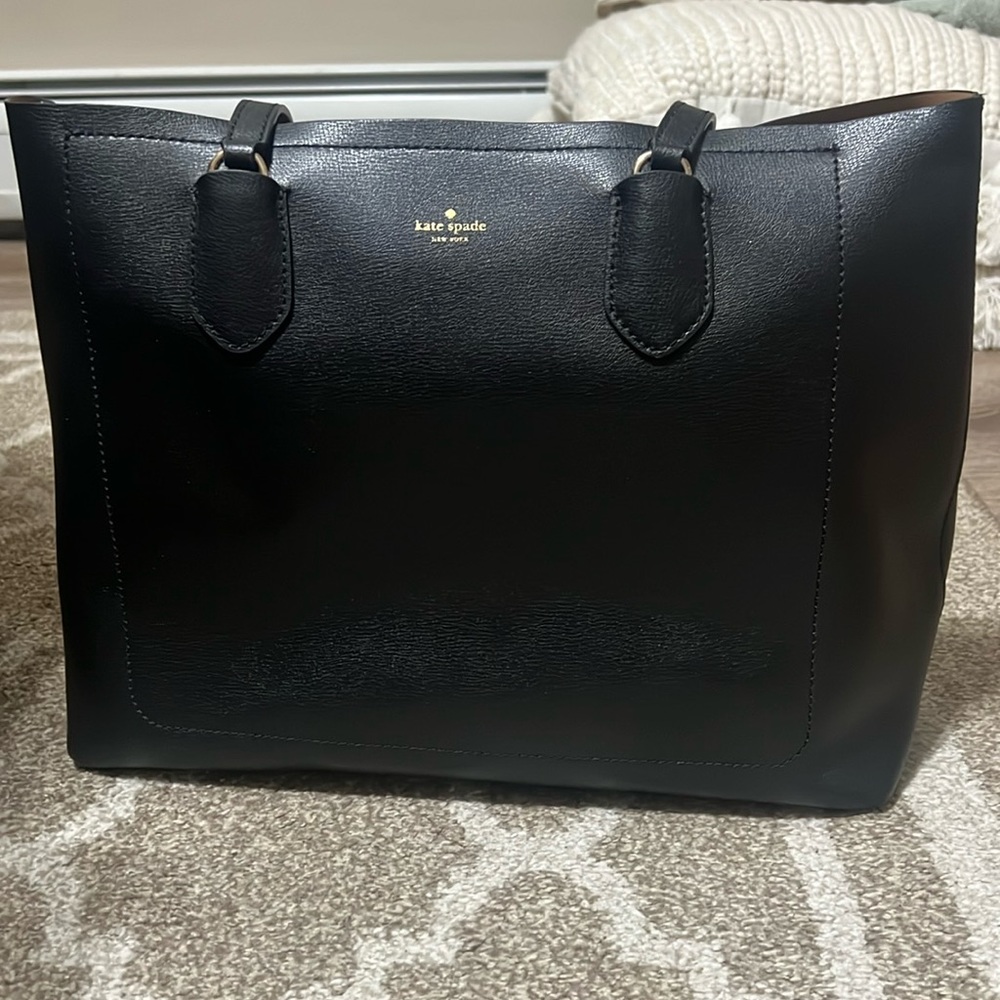 Kate Spade Black Leather Tote Medium Size
